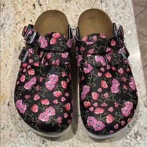 Birkenstock Floral Buckle Clogs